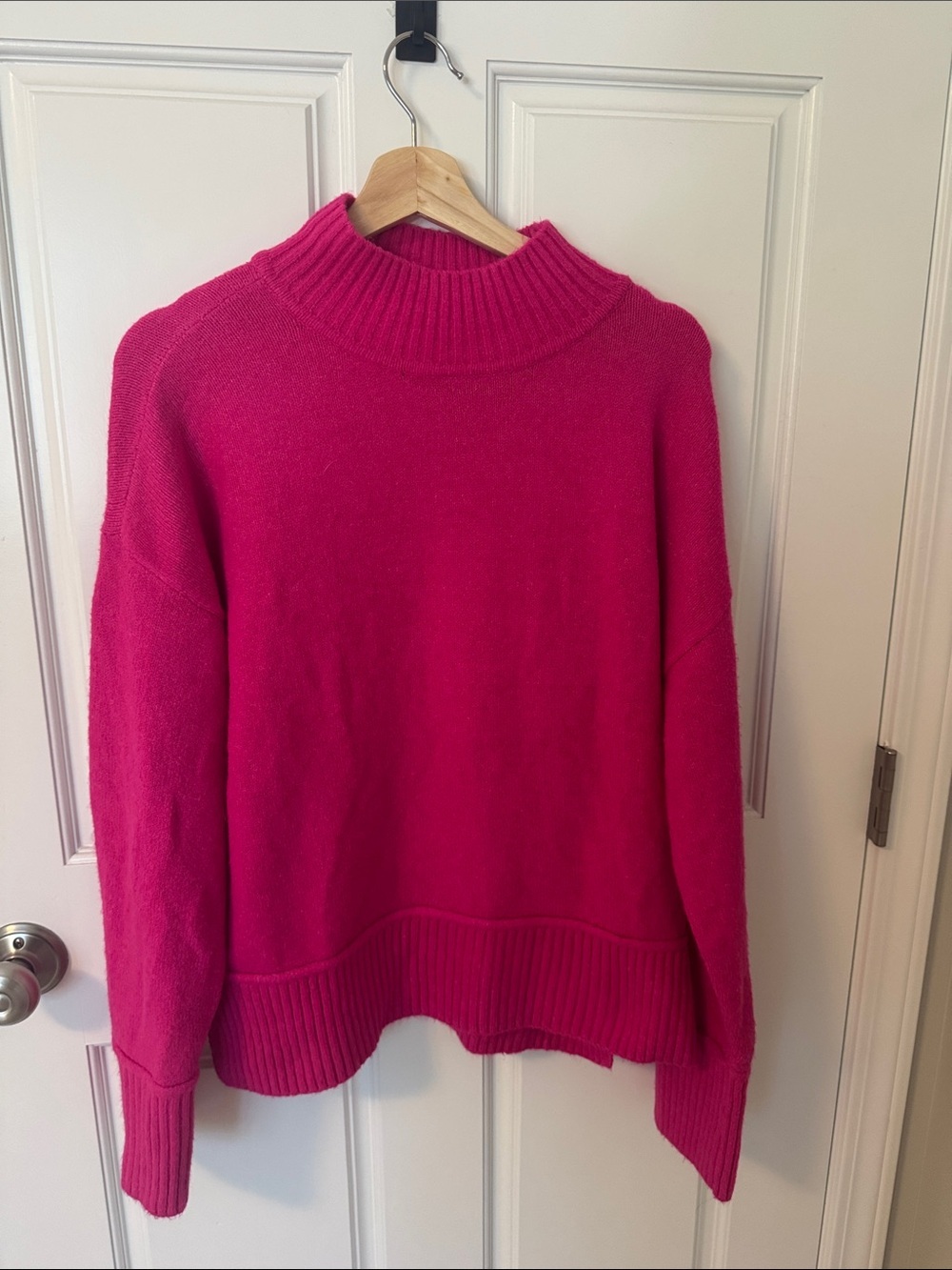 Anne Klein Bright Fuchsia Mock Neck Sweater